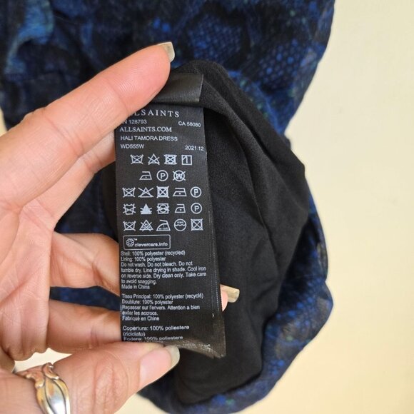 All Saints Hali Tamora Snakeskin-Print Mini Dress SZ 6 - Picture 5 of 6